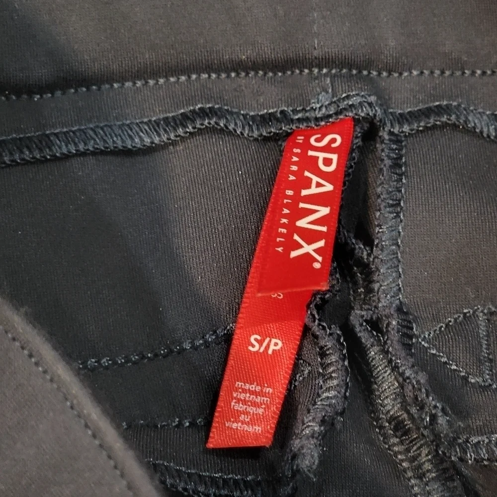 Spanx The Perfect Ankle Pant Skinny Leg Back Seam size S Ponte Knit Navy